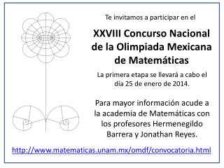 XXVIII Concurso Nacional de la Olimpiada Mexicana de Matemáticas