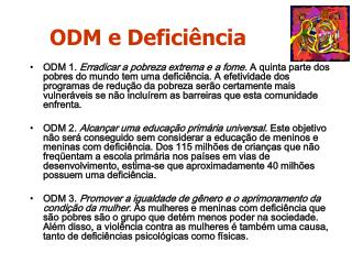 ODM e Deficiência