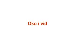 Oko i vid