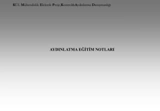 AYDINLATMA EĞİTİM NOTLARI