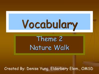 Vocabulary