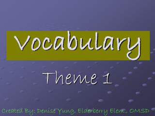 Vocabulary