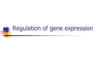 Regulation of gene expression