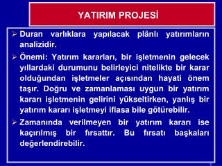 YATIRIM PROJESİ