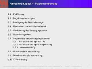 Gliederung Kapitel 7 – Flächenverdrahtung