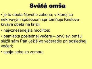 Svätá omša