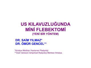 US KILAVUZLUĞUNDA MİNİ FLEBEKTOMİ (YENİ BİR YÖNTEM)