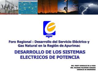 DESARROLLO DE LOS SISTEMAS ELECTRICOS DE POTENCIA