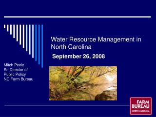 Water Resource Management in North Carolina