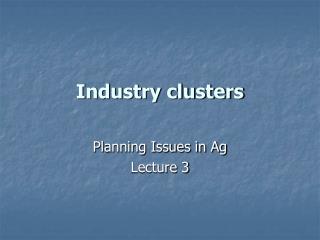 Industry clusters