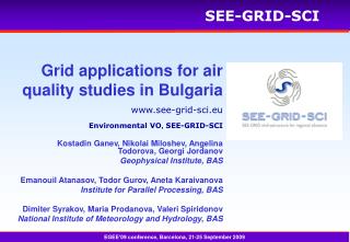 Grid applications for air quality studies in Bulgaria