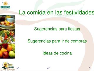 La comida en las festividades