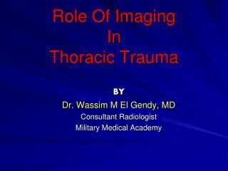 Role Of Imaging In Thoracic Trauma