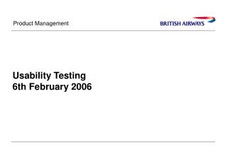 Usability Testing 6th February 2006