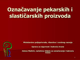 Označavanje pekarskih i slastičarskih proizvoda