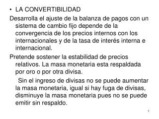 LA CONVERTIBILIDAD