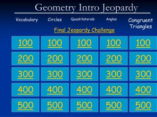 Geometry Intro Jeopardy