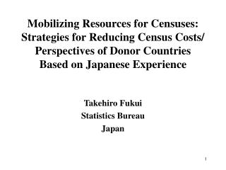 Takehiro Fukui Statistics Bureau Japan