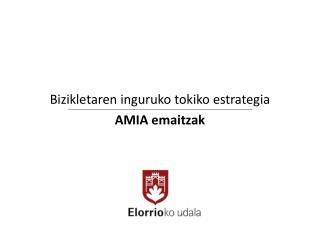 Bizikletaren inguruko tokiko estrategia AMIA emaitzak