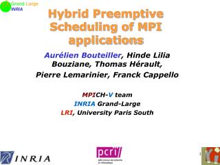 Hybrid Preemptive Scheduling of MPI applications