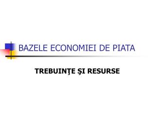 BAZELE ECONOMIEI DE PIATA