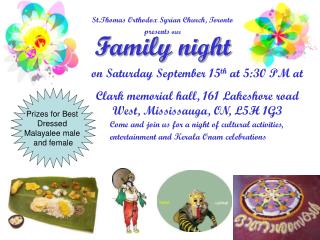 St.Thomas Orthodox Syrian Church, Toronto presents our Family night