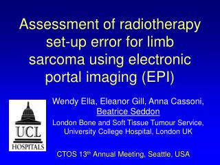 Assessment of radiotherapy set-up error for limb sarcoma using electronic portal imaging (EPI)