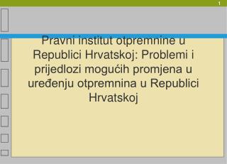 Pravni institut otpremnine u Republici Hrvatskoj