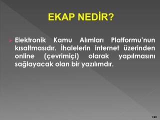 EKAP NEDİR?