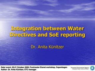 Integration between Water Directives and SoE reporting