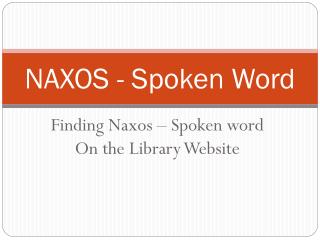 NAXOS - Spoken Word