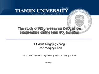 The study of NO X release on CeO 2 at low temperature during lean NO X trapping