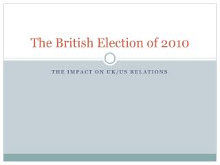 The British Election of 2010