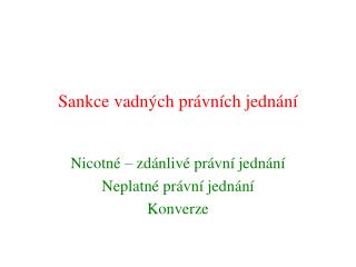 Sankce vadných právních jednání