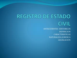 REGISTRO DE ESTADO CIVIL