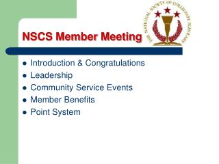 NSCS Member Meeting