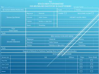 T.C. BİTLİS EREN ÜNİVERSİTESİ FEN BİLİMLERİ ENSTİTÜSÜ İŞ TALEP FORMU