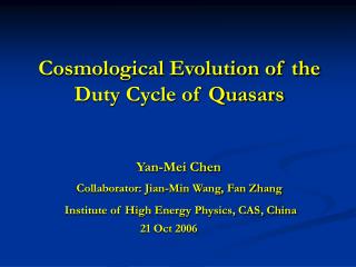Cosmological Evolution of the Duty Cycle of Quasars