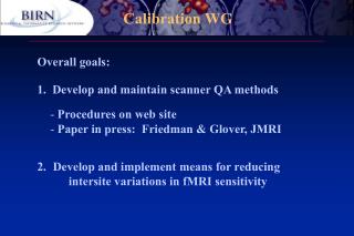 Calibration WG