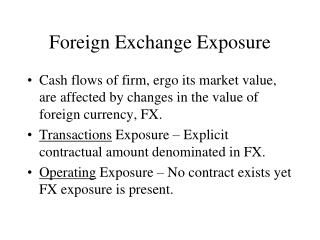 Foreign Exchange Exposure