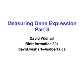 Measuring Gene Expression Part 3