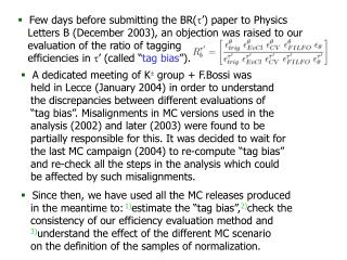 Few days before submitting the BR( ’) paper to Physics