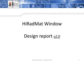 HiRadMat Window Design report v2.0