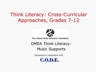 Think Literacy: Cross-Curricular Approaches, Grades 7-12
