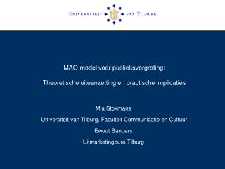 MAO-model voor publieksvergroting: Theoretische uiteenzetting en practische implicaties