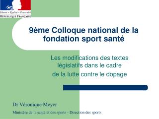 9ème Colloque national de la fondation sport santé