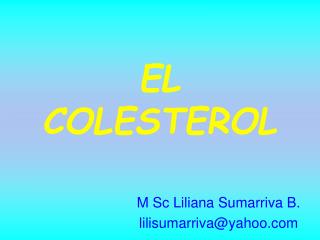 EL COLESTEROL