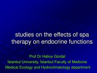 studies on the effects of spa therapy on endocrine functions
