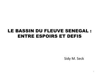 LE BASSIN DU FLEUVE SENEGAL : ENTRE ESPOIRS ET DEFIS