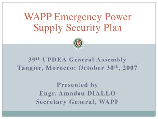 WAPP Emergency Power Supply Security Plan